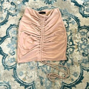 21 SAINTS Womens Strapless Front Ruched Tie Lined Top Beige Size S